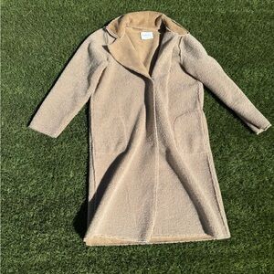 Velvet By Graham and Spencer Long Teddy Coat Tan Large